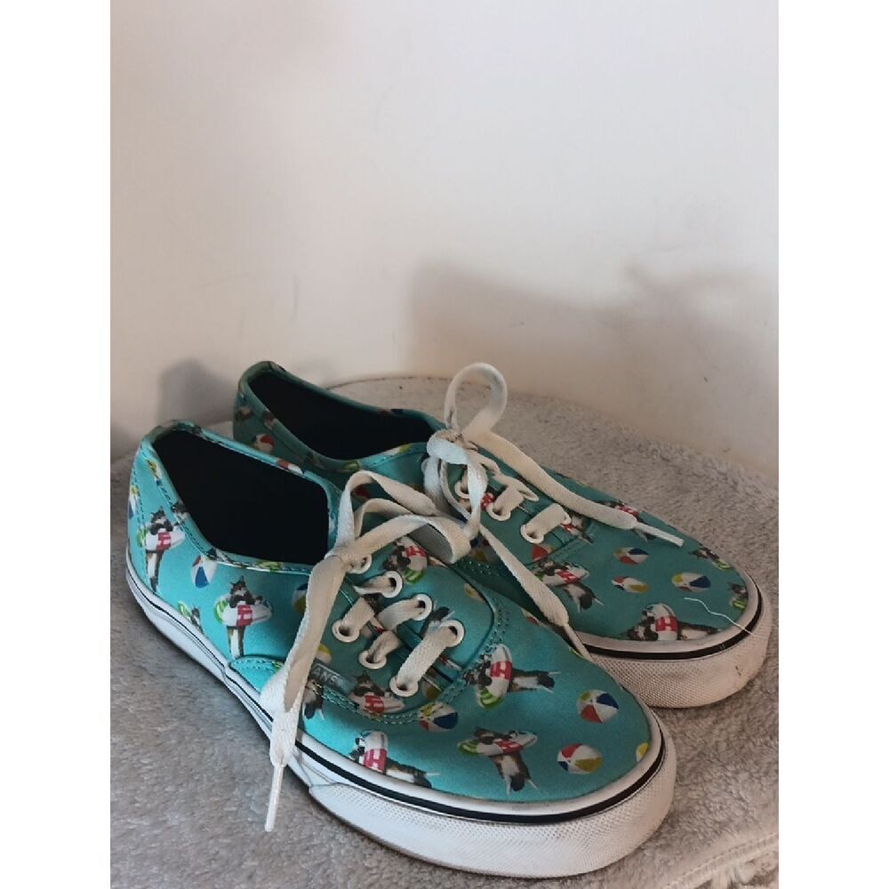 Vans Teal Cat & Beach Vibes Unisex Low-Top Sneakers